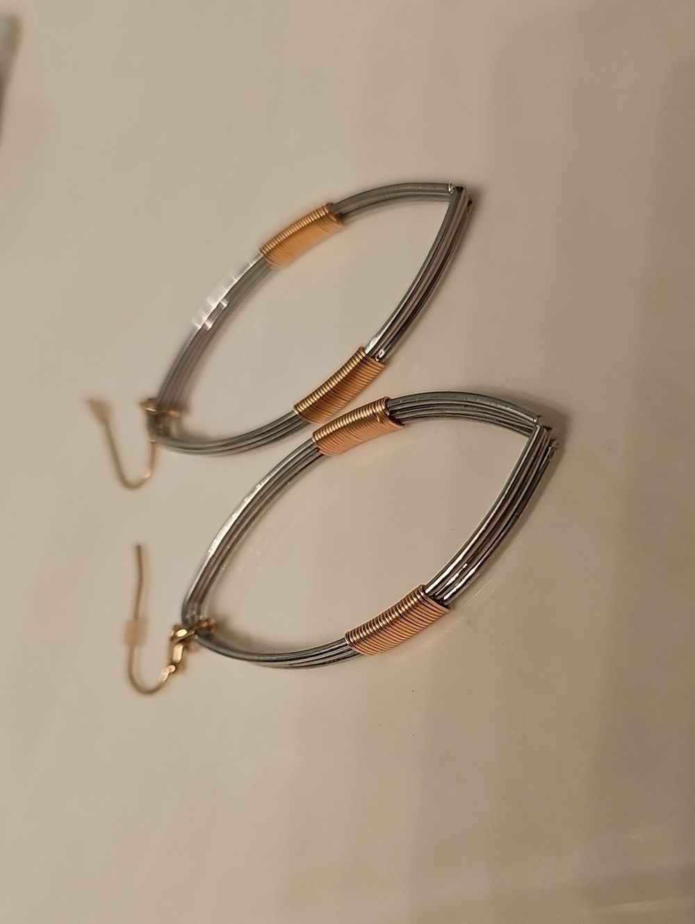 Kohl's Two-Tone Hoop Earrings in Silver and Rose Gold Accents